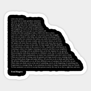 Fred Rogers Quotes Sticker